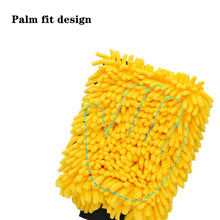 Load image into Gallery viewer, Large Microfiber Car Wash Mitt Waterproof Chenille Gloves Thick Car Cleaning Mitt Wax Detailing Auto Care Double-faced Glove
