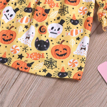 将图片加载到图库查看器，Modern Autmn Colorful Baby Kids Girl Dress For Kids Infant Baby Girls 1-6Years In Hallowen Pumpkin Design Autmn Season
