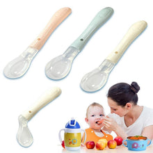 Load image into Gallery viewer, Soft Newborn Baby Spoon Feeding Silicone Spoons First Stage Infant Gift Temperature Sensing Spoon Feeding Tools For Baby and Kids
