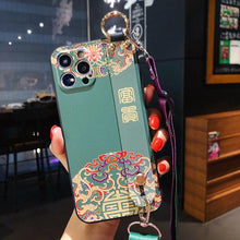 Load image into Gallery viewer, Ultra Luxury Case Cute Flower Design with Ring Kickstand Soft Crossbody Phone Cover for iPhone 13 14 Pro Max Case Fashion Crossbody Shoulder Strap Flower Leaf Phone Holder Cover for iPhone 12 11 X XR XS 7 8 Plus
