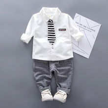 Load image into Gallery viewer, Newborn Baby Boys Clothes Formal Party  Clothing Sets Tie Shirt and Pants Outfits Set 0-4 Year For Boys In Modern Style

