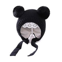 Load image into Gallery viewer, Handmade Modern Trend Winter  Christmas Knitted Baby Hat Cute Double Pompom Infant Baby Boy Girl Cap Ear Protection Hats Kids Children Cap
