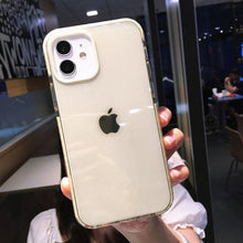 Load image into Gallery viewer, Fluorescent Color Shockproof Phone Case For iPhone 13 Pro Max 12 Mini 11 Transparent Soft Silicone Cover Transparent Case Glow In Dark Phone Case Luxury Square Case Cover For iPhone
