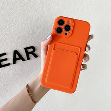 Load image into Gallery viewer, Soft Silicone Phone Case For iPhone 14 13 Pro Max 13Pro Silicone Soft Mobile Phone Case Wallet Card Holder Cover Slim Fit Thin Protective Soft Shock-Absorbing Wallet Case
