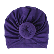 Load image into Gallery viewer, Handmade Pleated Flower Babies' Knitted Cotton Cloth Turban For Baby Girls In Elegant Style
