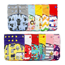 Load image into Gallery viewer, Baby Cloth Diaper Reusable Adjustable Pocket Nappy Cover Fit All Diaper Reusable Nappies Cotton  In Modern Trend Printed Design For Unlimited Uses

