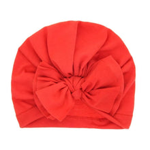 将图片加载到图库查看器，Modern Luxury Baby Girl Lovely Soft Winter Big Bow Turban Bonnet Cotton Caps For Girls Baby
