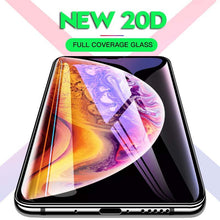Load image into Gallery viewer, 20D Full Cover Tempered Glass For iPhone 11 12 13 mini Pro X XR XS Max Screen Protector For iPhone 6 7 8 Plus SE Protective Film HD Clear Easy Installation Frame 9H Hardness Bubble Free Anti-Scratch &amp; Anti-Fingerprint
