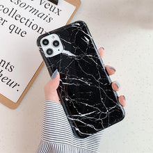 Load image into Gallery viewer, White Gray Marble Slim Soft Clear Bumper Full-Body Protective Phone Case Cover Glossy Marble Texture Cover for iPhone 11 14 Pro Max 14Plus 12 13 Mini X XR XS Max Soft Back Case
