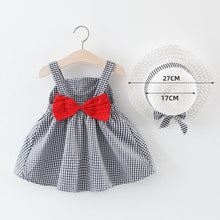 将图片加载到图库查看器，Modern Luxury Baby Girl Summer Party Clothing Cherry Dot Princess Dresses Bow Hat Outfits For Girls
