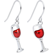 将图片加载到图库查看器，Stainless Steel Red Wine Glass Earrings

