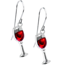 将图片加载到图库查看器，Stainless Steel Red Wine Glass Earrings
