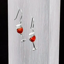 将图片加载到图库查看器，Stainless Steel Red Wine Glass Earrings
