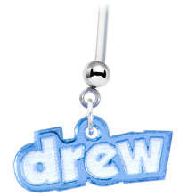 将图片加载到图库查看器，Custom Flexible PTFE Blue Personalized Name Pregnancy Belly Ring
