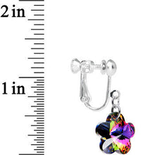 Load image into Gallery viewer, Handcrafted Crystal Vitrail Flower Clip On Earrings
