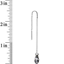 将图片加载到图库查看器，Silver Night Drop Threader Earrings Created with Crystals
