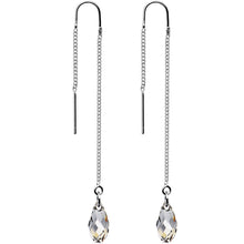 将图片加载到图库查看器，Handcrafted Silvery Threader Earrings Created with Crystals
