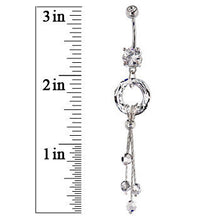 Load image into Gallery viewer, Modish Circular Cosmic Drop Belly Ring Created with Cystals
