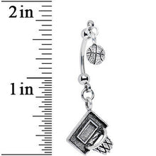 将图片加载到图库查看器，Handcrafted Shooting Hoops Basketball Double Mount Belly Ring

