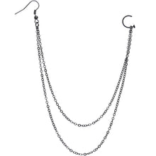 Load image into Gallery viewer, Handcrafted Pirate Booty Black Plated Ear to Nose Chain 20G 5/16
