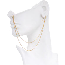 Load image into Gallery viewer, Handcrafted Pirate Booty Gold Plated Ear to Nose Chain 20G 5/16
