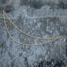 Load image into Gallery viewer, Handcrafted Pirate Booty Gold Plated Ear to Nose Chain 20G 5/16
