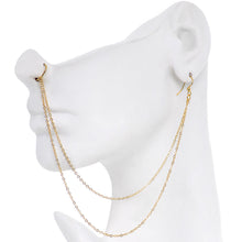 Load image into Gallery viewer, Handcrafted Pirate Booty Gold Plated Ear to Nose Chain 20G 5/16
