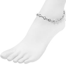 Load image into Gallery viewer, Handmade Clear Gem Ankle Bracelet Created with Crystals
