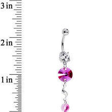 将图片加载到图库查看器，Handcrafted Pink Twist Drop Belly Ring Created with Crystals
