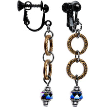 Load image into Gallery viewer, Handmade Tribal Rings Clip On Earrings Created with Crystals
