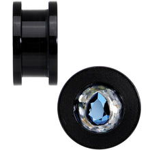 Load image into Gallery viewer, Slate Blue Gem Acrylic Plug Set Created with Crystals 14mm to 20mm

