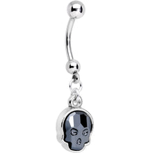 Load image into Gallery viewer, Handmade Sugar Skull Dangle Belly Ring Created with Crystals
