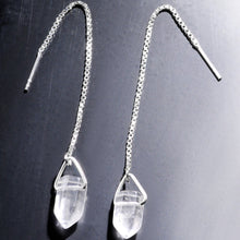将图片加载到图库查看器，Handcrafted Clear Quartz  925 Sterling Silver Infinity Threader Earrings
