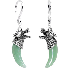 将图片加载到图库查看器，Handcrafted Green Agate Dragon Tooth Ear Weights
