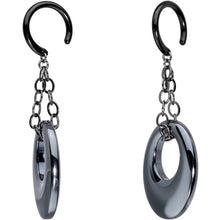 将图片加载到图库查看器，Handcrafted Black Plated Hematite Clothoid Loop Chain Ear Weights
