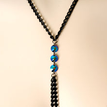 Load image into Gallery viewer, Gothic Black Necklace to Nipple Chain Created with Crystals
