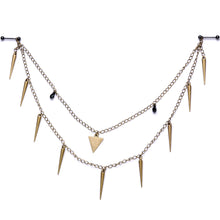将图片加载到图库查看器，Handcrafted Warrior Drop Nipple Chain Created with Crystal
