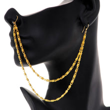 Load image into Gallery viewer, Handcrafted Gold Anodized Titanium Double Sweep Ear to Nose Chain
