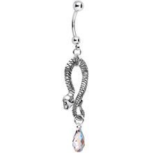 将图片加载到图库查看器，Handcrafted Snake Dangle Belly Ring Created with Crystals
