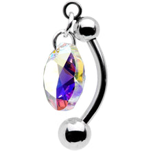 将图片加载到图库查看器，Aurora Drop Top Mount Belly Ring Created with Crystals
