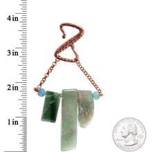 Load image into Gallery viewer, Handcrafted Copper Plated Sea Green Agate Stone Ear Weights
