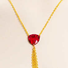 Load image into Gallery viewer, Gold Tone Nipple Chain Necklace Created with Crystals
