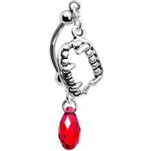 将图片加载到图库查看器，Handmade Vampire Fang Belly Ring Created with Crystals
