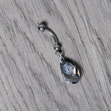 将图片加载到图库查看器，Clear Drop Reversible Belly Ring Created with Crystals
