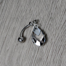 将图片加载到图库查看器，Clear Drop Reversible Belly Ring Created with Crystals
