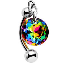 将图片加载到图库查看器，Handmade Vitrail Top Mount Belly Ring Created with Crystals
