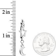 将图片加载到图库查看器，Handcrafted Hollow Moon Star Double Mount Reversible Belly Ring

