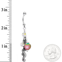 将图片加载到图库查看器，Handmade Ocean Joy Dangle Belly Ring Created with Crystals
