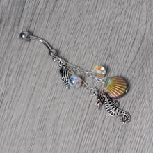 将图片加载到图库查看器，Handmade Ocean Joy Dangle Belly Ring Created with Crystals
