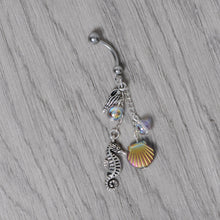 将图片加载到图库查看器，Handmade Ocean Joy Dangle Belly Ring Created with Crystals
